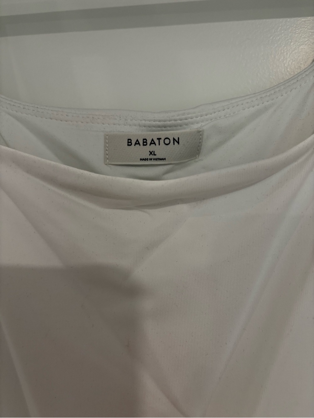 Babaton White Rounded Neck Tee